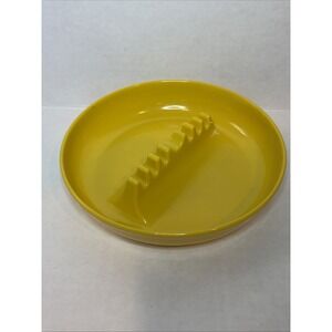 Vintage MCM Retro YELLOW Melamine Plastic 7" Ashtray